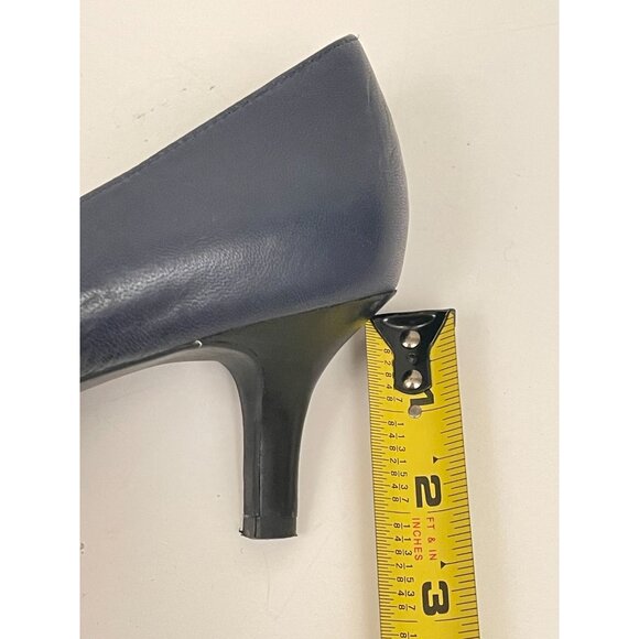 Franco Sarto Womens 8M Rambler Blue Leather Low Heel Pointed Toe Pumps Shoes - Picture 8 of 10